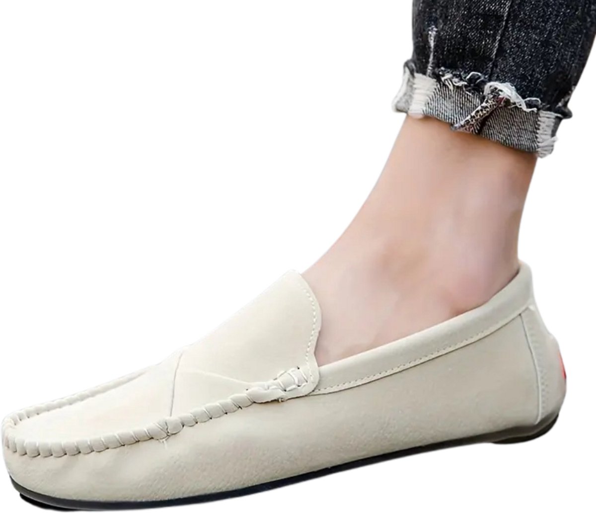 Livano Loafers Heren - Met Hak - Herenschoenen - Instappers - Beige - Maat 39.5