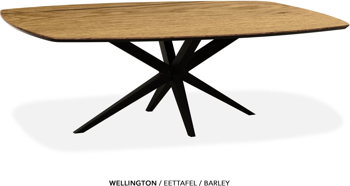 Maxfurn Deens ovale eettafel 250x128cm met verjongde rand | Zeer krasvast | Kleur: Barley