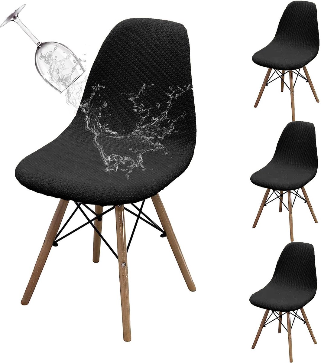 My Ninki ® Set van 4 Waterdichte Stretch Stoelhoezen voor Eetkamerstoelen - Universeel en Afneembaar