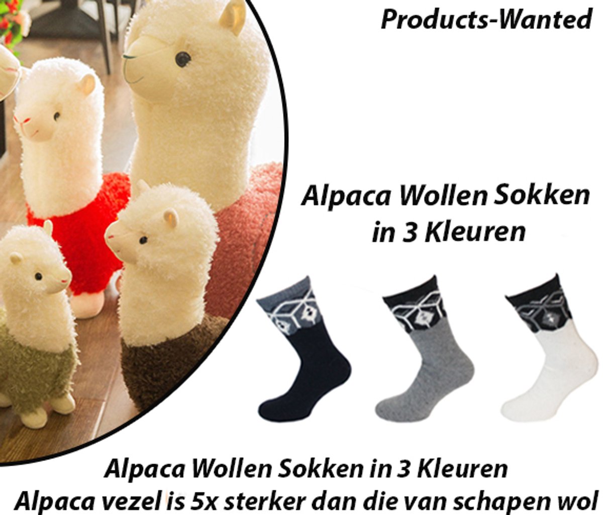 Alpaca Wollen Sokken 6-Paar in 3 Kleuren 39-42