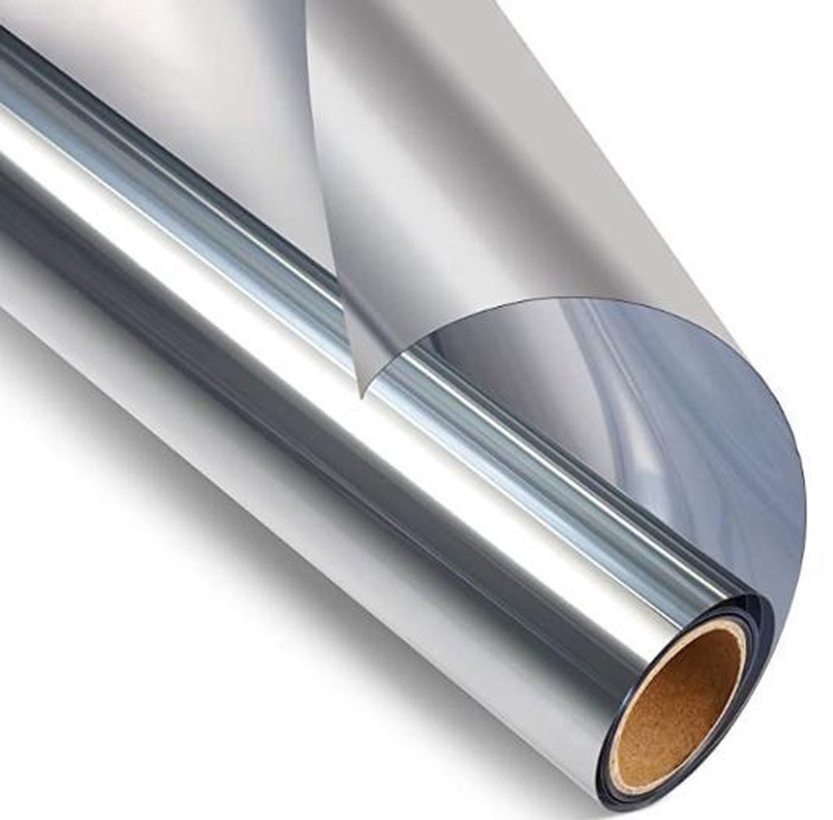 Simple Fix Anti inkijk Raamfolie - 120cm x 500cm - Zonwerend en Isolerend - HR++ - Statisch - Verduisterend - Spiegelend - Zilver Zilver Spiegelend