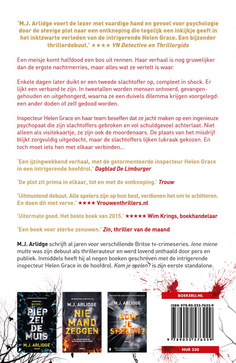 Helen Grace 1 - Iene Miene Mutte - back cover