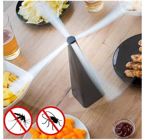 Vliegenventilator, 3 stuks, voor jacht, tafelvliegen, kan worden opgehangen om vliegen en insecten effectief af te weren, geschikt voor picknicks, terrassen, feesten, barbecues