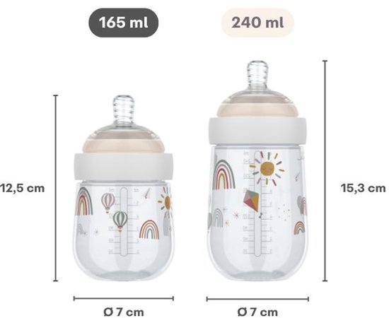 Mepal Mio babyfles Little Dutch - 240 ml - Anti-koliek - Spiraalontwerp voorkomt verstopping - Soliconen van medische kwaliteit - Forest Friends van Mepal — afbeelding 3