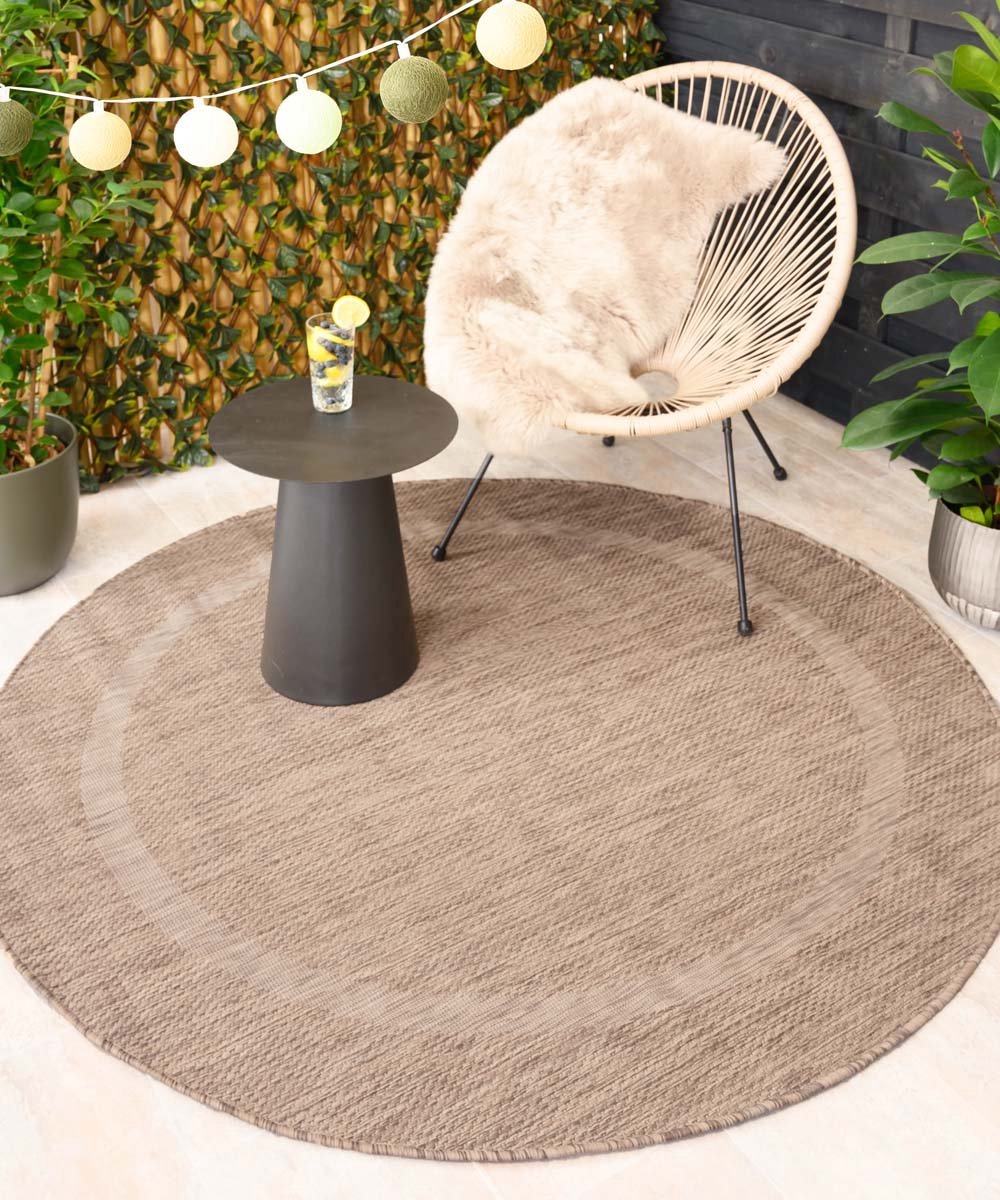 Rond buitenkleed - Sunset lichtbruin 120 cm