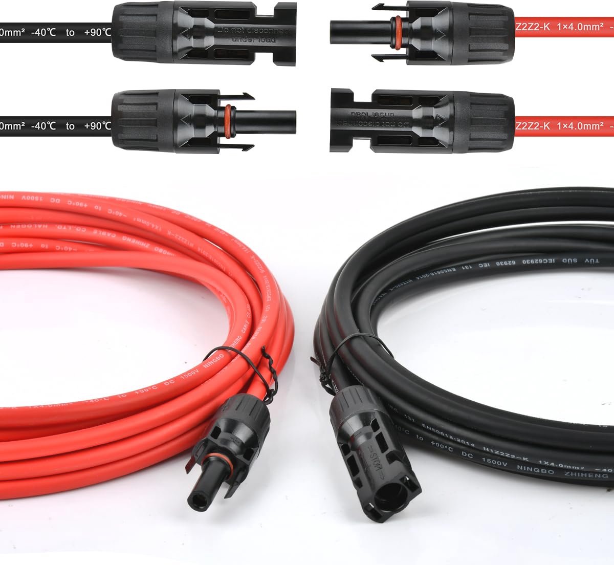 Zonnepaneel Kabels - PV Verlengkabel - Energie Opwekken - IP68 Waterdicht - 2x 3 Meter - Rood Zwart