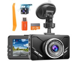 ApexArte® Dashcam voor Auto - Dualdashcam Voor en Achter - Full HD - 1080 - Zwart