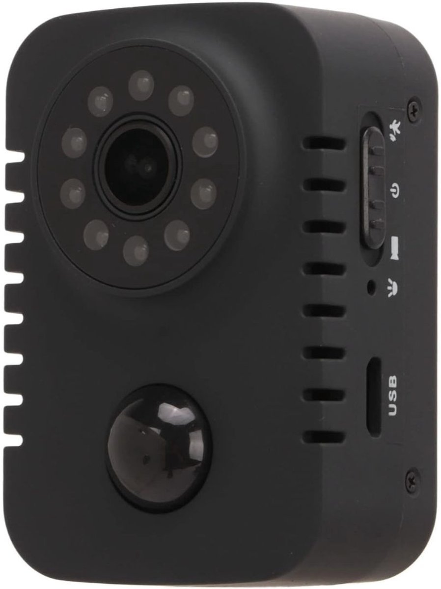 Bodycam - Action Cam - Spycam - Bewegingsdetectie - 180º Draaibare Lens - Bodycam Politie - Full HD - Zwart