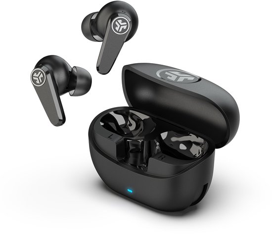 JLAB Go Pods ANC Oortjes Draadloos – 26 Uur Speeltijd – Draadloze Oordopjes - Bluetooth Multipoint – Hybrid Active Noise Cancelling Oortjes – Aanpasbare Equalizer Instellingen EQ4 – Fast Charging Case Met Ingebouwde Oplaadkabel - Zwart