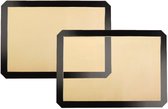 Siliconen bakmat - siliconen bakplaten voor het bakken - herbruikbare bakmat - 16,5" x 11,6", donkergrijze ovenbakplaat voor het maken van koekjes/ macarons/ brood - 2 Stuks - Zwart