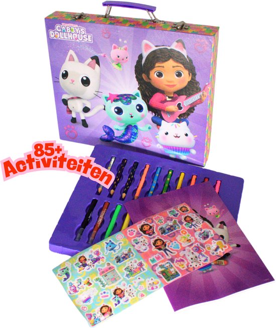 CERDÁ LIFE Gabby's Dollhouse Kunst-Koffer - Mit Stiften & Stickern, Rollend