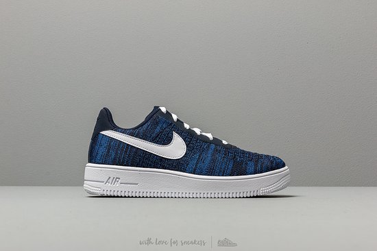 Nike Air Force Flyknit (GS) Blauw Maat 34 Doos zonder