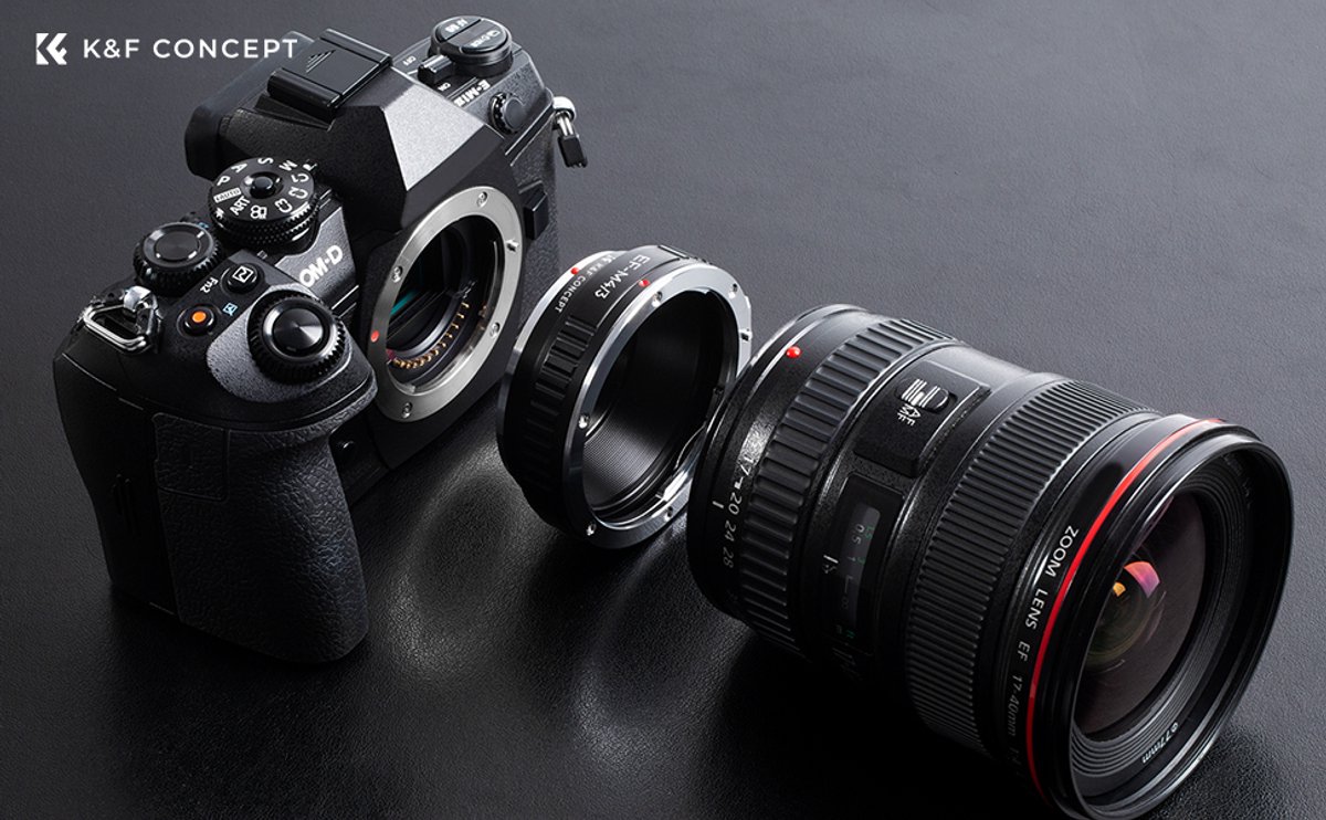 K&F Concept Adapterring, compatibel met Nikon F lenzen op Micro 4/3 camera's