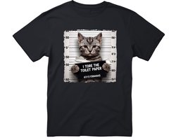I Tore The Toilet Paper T-shirt - Heren Dames Unisex - cadeau - Katten T-shirt - Cat - Meme - Kat - Grappige T-shirt’s - Origineel Cadeau - Zwart - Funny - Grappig - Maat S