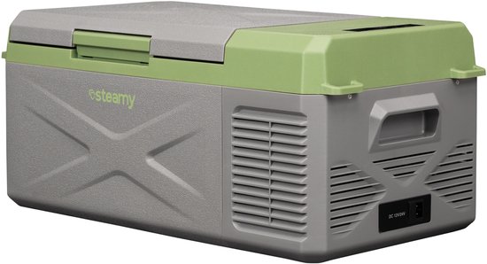 Steamy-E Single Zone Elektrische Compressor Koelbox - Single Zone - 16 liter - 12V en 230V - voor auto en camping - Frigobox - Grijs