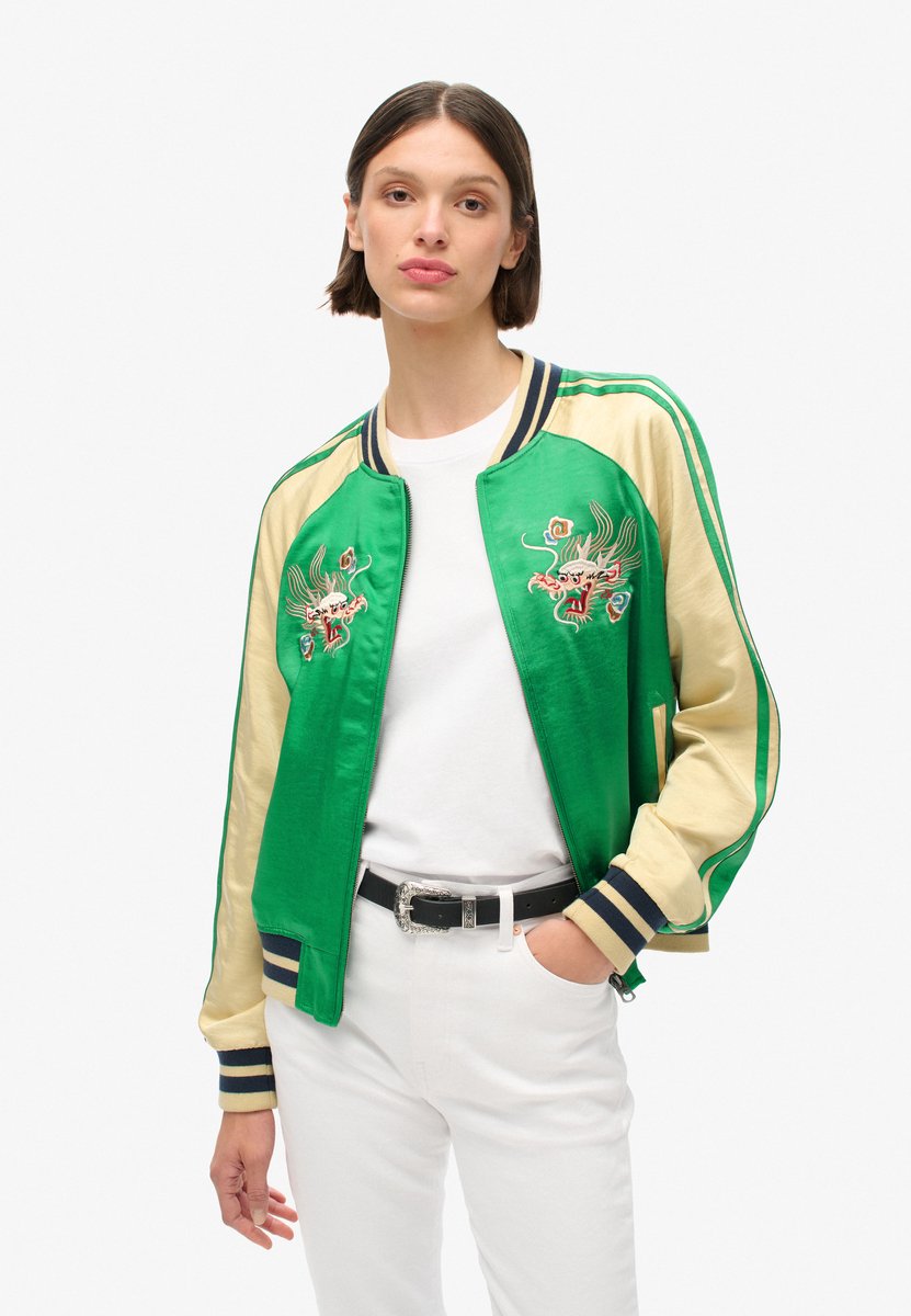 Superdry Sukajan bomberjack met borduursel Dames Buitenjassen Groen