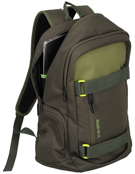 Sac à Dos Travelite Pathway Allround - Ordinateur 15L - Olive Vert Foncé - Neuf