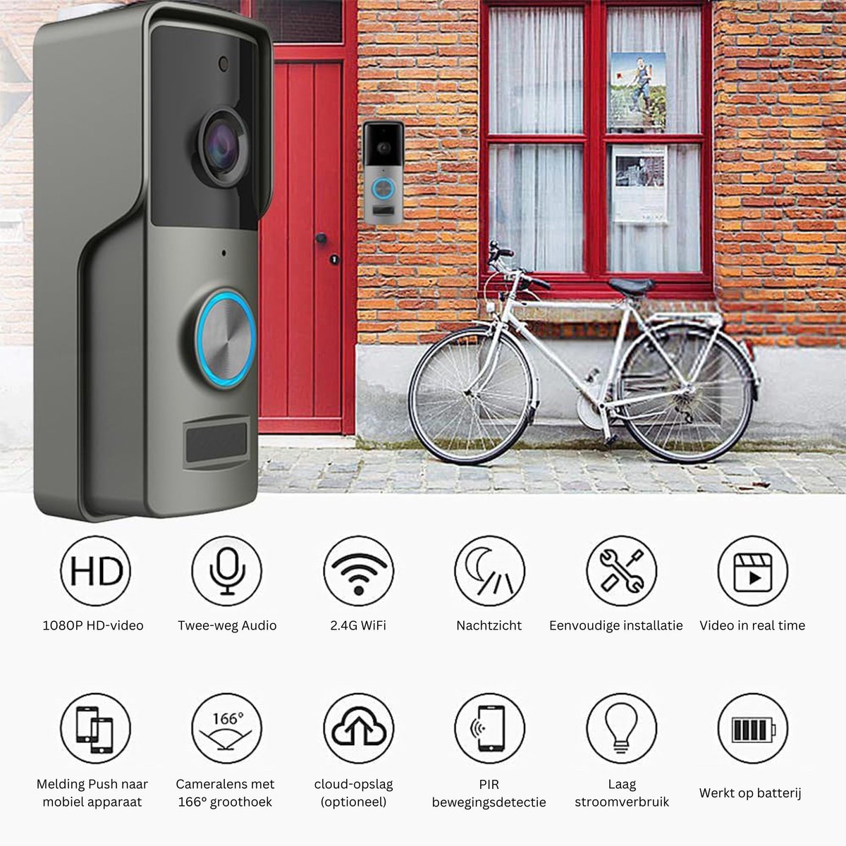 ApexArte® Draadloze Video Deurbel met Camera - Full HD - afbeelding 2