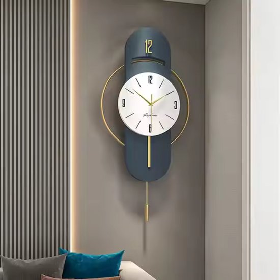 Wandklok, stil, zonder tikken, werkt op batterijen, LED-licht Wandklok, stil, zonder tikken, werkt op batterijen, LED-licht