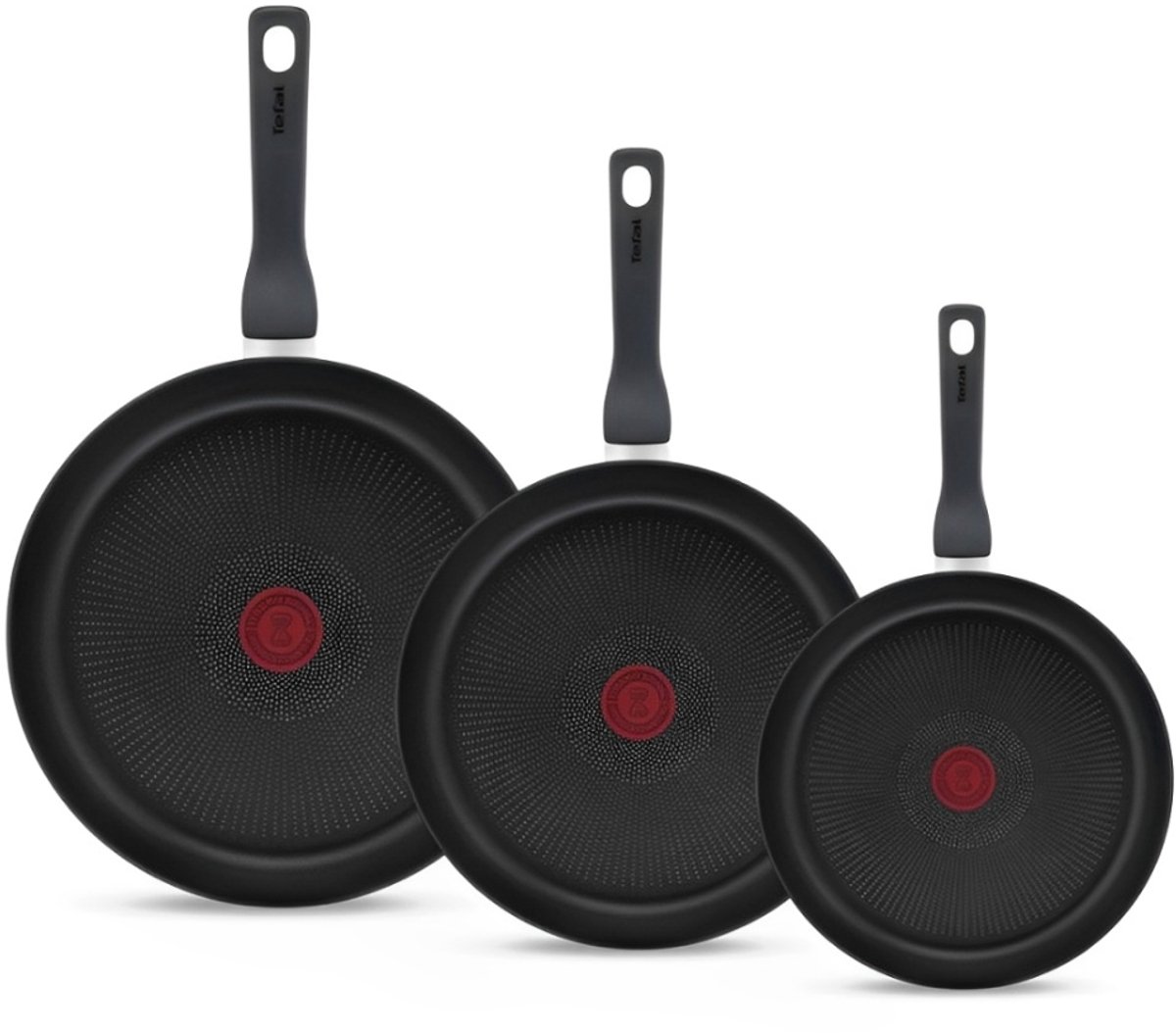 Tefal Hard Titanium Pro Pannenset - Koekenpannen - Ø20/24/28cm - Extra diep - Inductie - Aluminium - Zwart