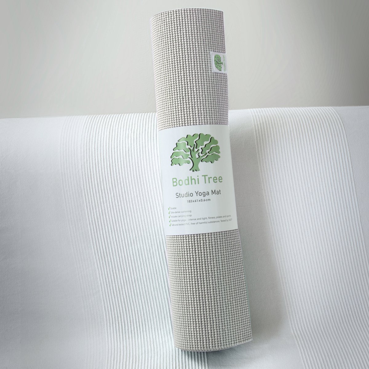Bodhi Tree Yogamat 6 mm (183 × 61 cm) - Extra dik & antislip - Inclusief draagriem - Zand thumbnail 2