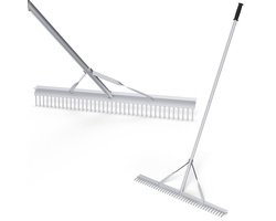 Rake with 91 cm Wide Calculation Head and Long Handle for Loosening the Ground Landscape Maintenance