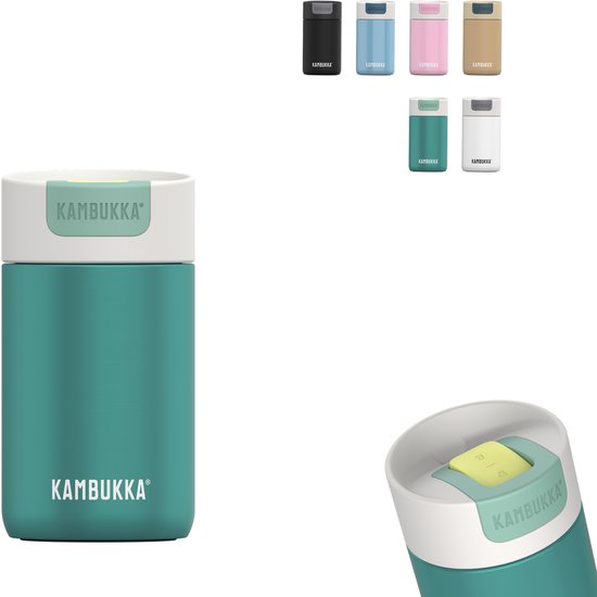 Kambukka Olympus Thermosbeker 300 ml - makkelijk reinigen - lekvrije Koffiebeker - RVS - Enchanted forest 2.0