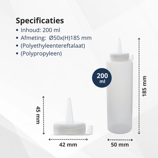 Knijpfles Transparant 500ml zonder dop