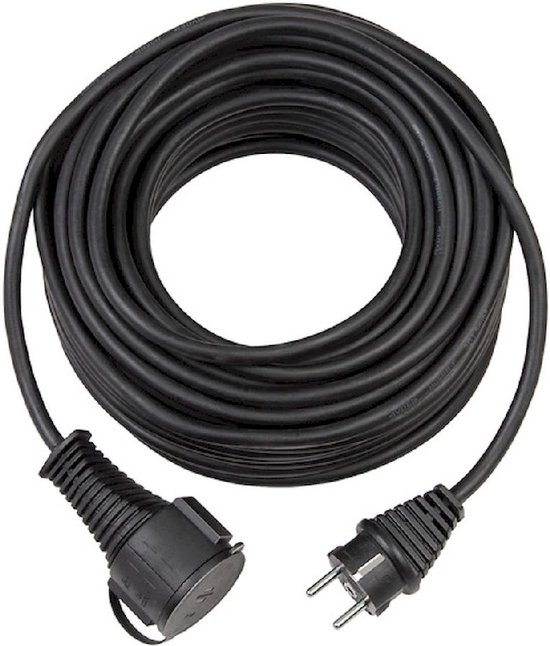 Brennenstuhl BREMAXXÂ® Verlengkabel (Verlengsnoer 10m kabel in zwart, voor kortstondig gebruik buitenshuis IP44, bruikbaar tot -35 Â°C, olie- en UV-bestendig)