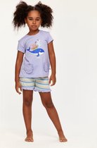 Woody pyjama meisjes - lavendel - walvis - 231-1-PSG-S/306 - maat 176