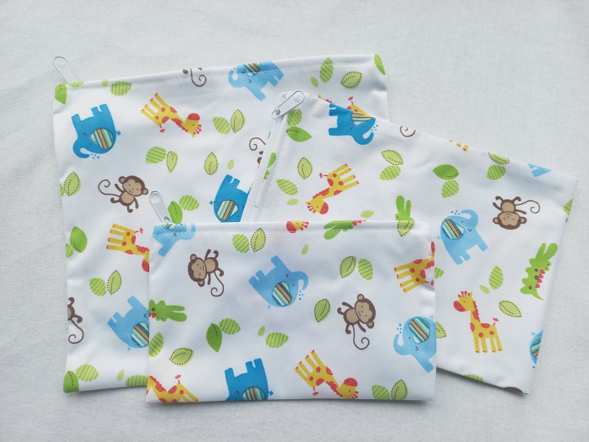 thumbnail: Herbruikbare Boterhamzakjes - 3 Stuks, Milieuvriendelijk, Met Ritssluiting, Voor Lunch & Snacks