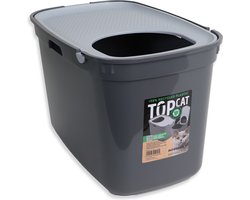 Moderna Top Cat Cool Grey Kattenbak - Kattentoilet - 59x39x38.3 cm Donkergrijs Lichtgrijs
