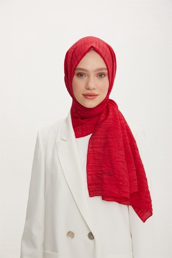 ARMINE TREND STAR SJAAL- Rood- Damesmode - Accessoires- Hijab - Hoofddoek - verjaardag - moederdag - cadeau - eid mubarak