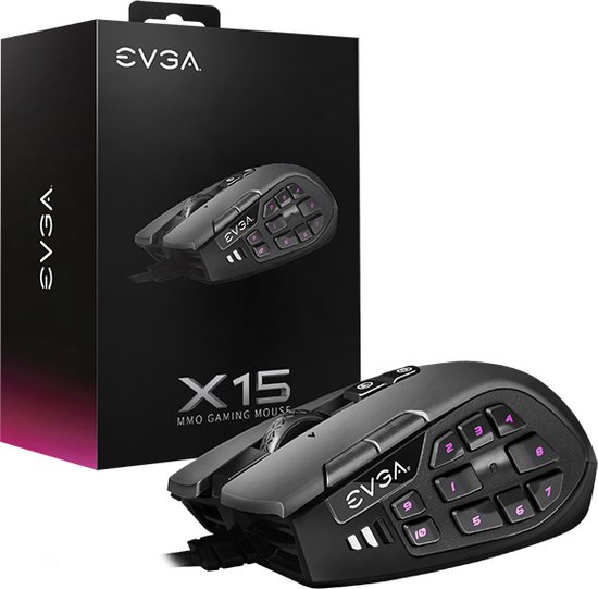 EVGA X15 MMO muis Gamen Rechtshandig USB Type-A Optisch 16000 DPI
