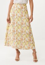 Rok With Gathered Front All Over Print Dames - Lime Geel - Maat 40