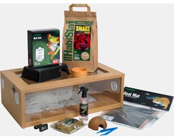 HabiStat Complete starterset voor jonge slangen met terrarium 61 x 38 x 30 cm