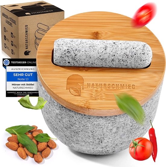 Mortier Avec Pilon Et Couvercle - Fermeture AirProof 2.0