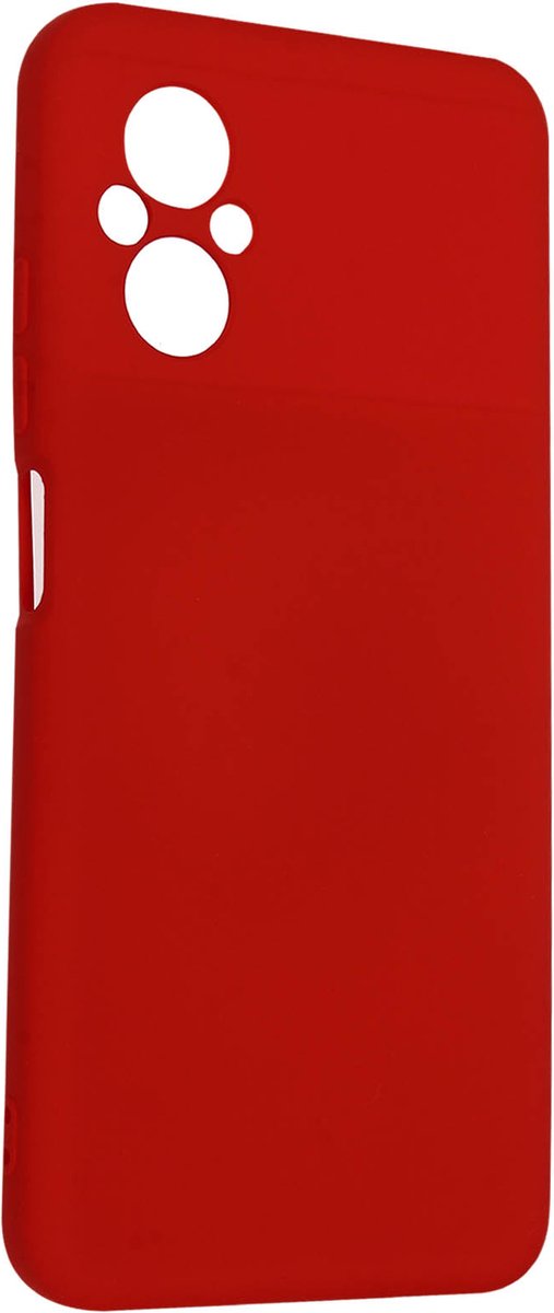 Geschikt voor Xiaomi Poco M5 siliconen hoesje semi-rigide Soft-touch afwerking rood