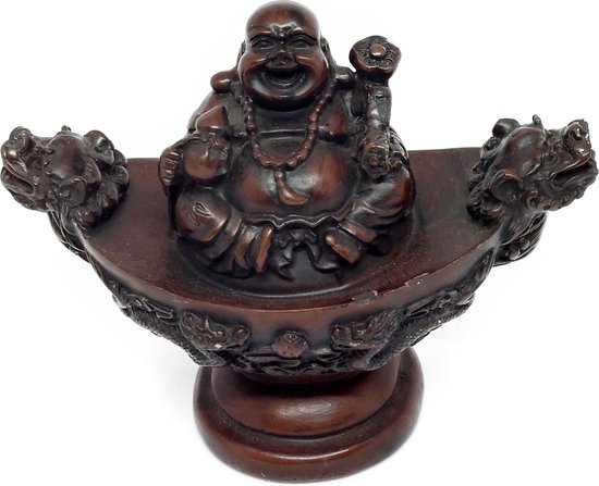 Boeddha op schaal met 2 x Draken kop aan zijkant