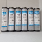 Ecosoft 6 stuks ! Aktieve Kool filter voor 10" filterhuis , carbonfilter