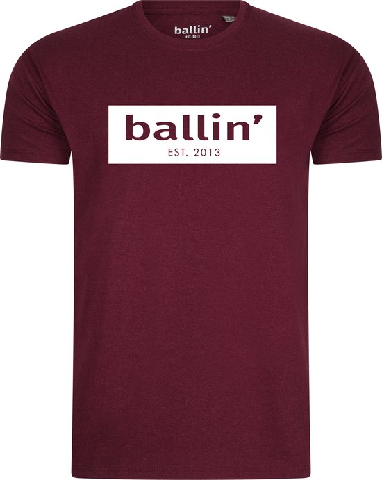 Heren Tee SS met Ballin Est. 2013 Cut Out Logo Shirt Print - Rood - Maat L