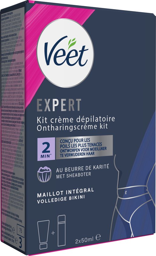 Veet Expert Volledige Bikini Ontharingscrème kit - Alle huidtypes - 200ml |  bol.com