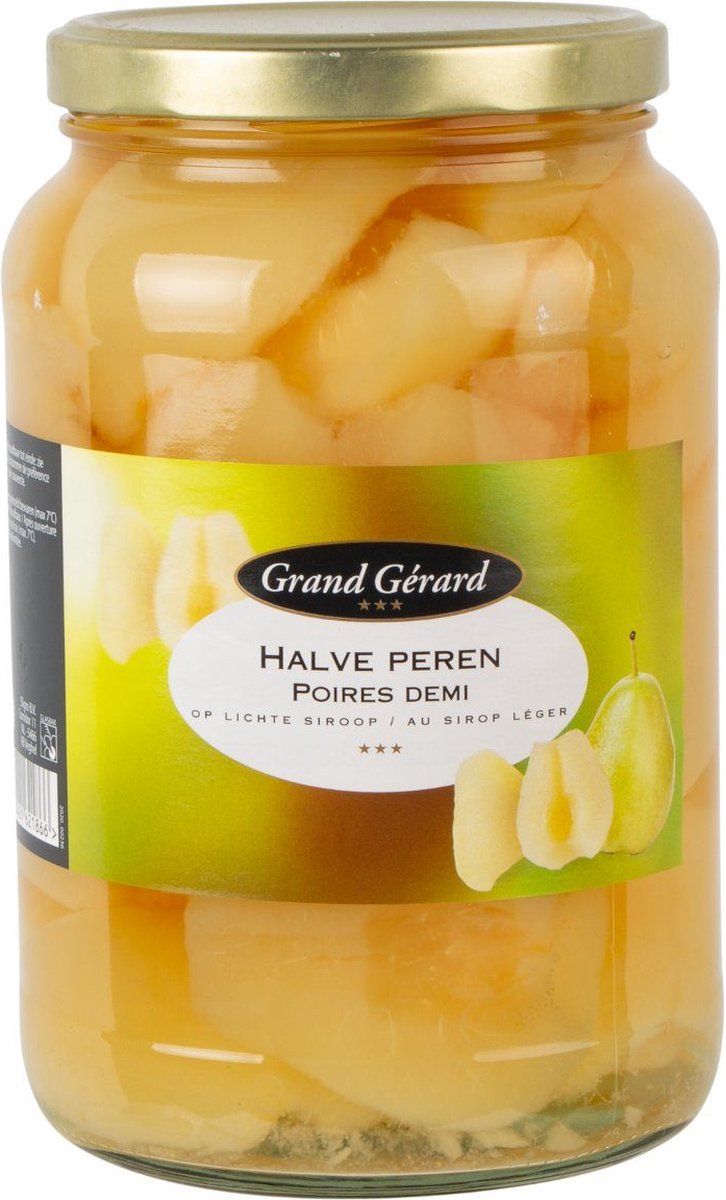 Grand Gérard Williams halve witte peren op lichte siroop - Pot 1,7 liter