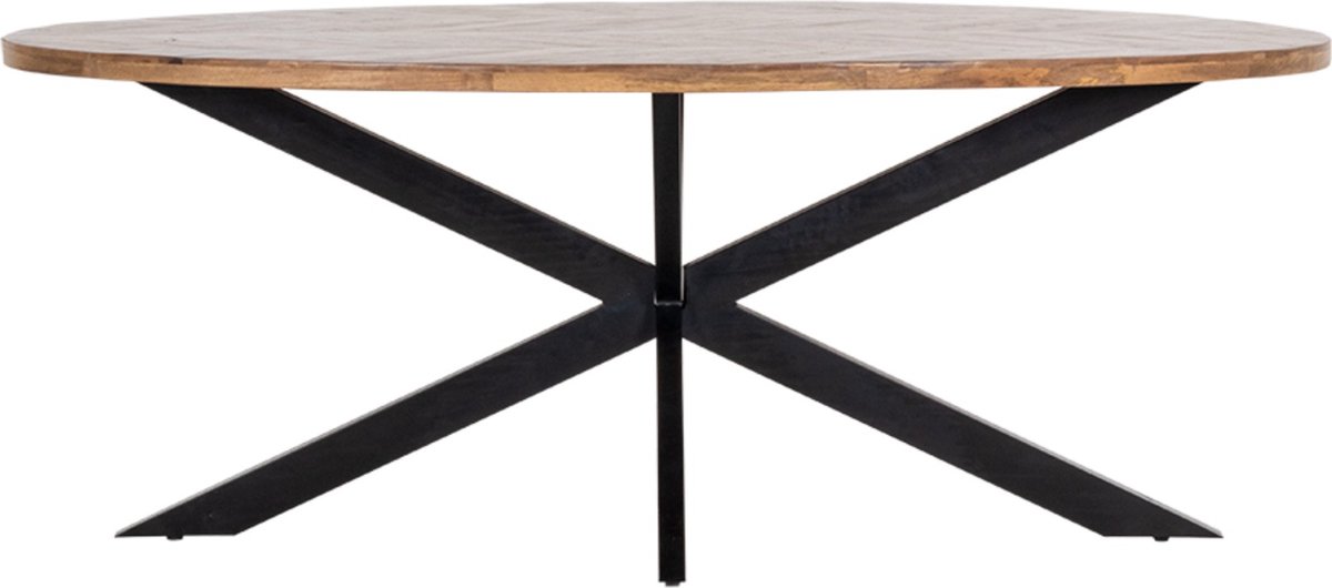 Eettafel Ovaal - Visgraat - Mangohout - 200cm - Tafel Max - Giga Meubel