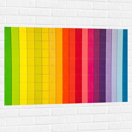 Muursticker - Strepen in Regenboog Kleur - 105x70 cm Foto op Muursticker