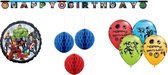 Marvel - The Avengers - Super-héros - Guirlande Happy anniversaire - Bannière lettre - Décoration Honeycomb - Ballons - Ballon aluminium - Fête d'enfants - Décoration - Anniversaire.
