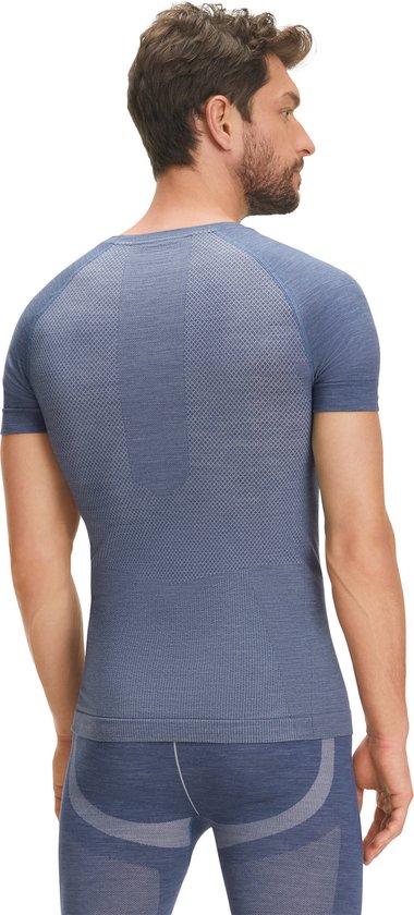 FALKE heren T-shirt Wool-Tech Light - thermoshirt - blauw (capitain) - Maat: S