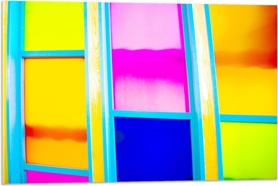 Acrylglas - Rechthoeken in Verschillende Vrolijke Kleuren - 75x50 cm Foto op Acrylglas (Wanddecoratie op Acrylaat)