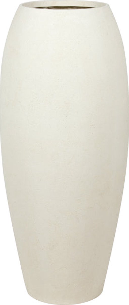 Luxe Plantenpot XL | Betonlook Polystone Essence Plantenbak | Grote bloempot voor buiten | Crème | Vorstbestendig | 39 x 90 cm