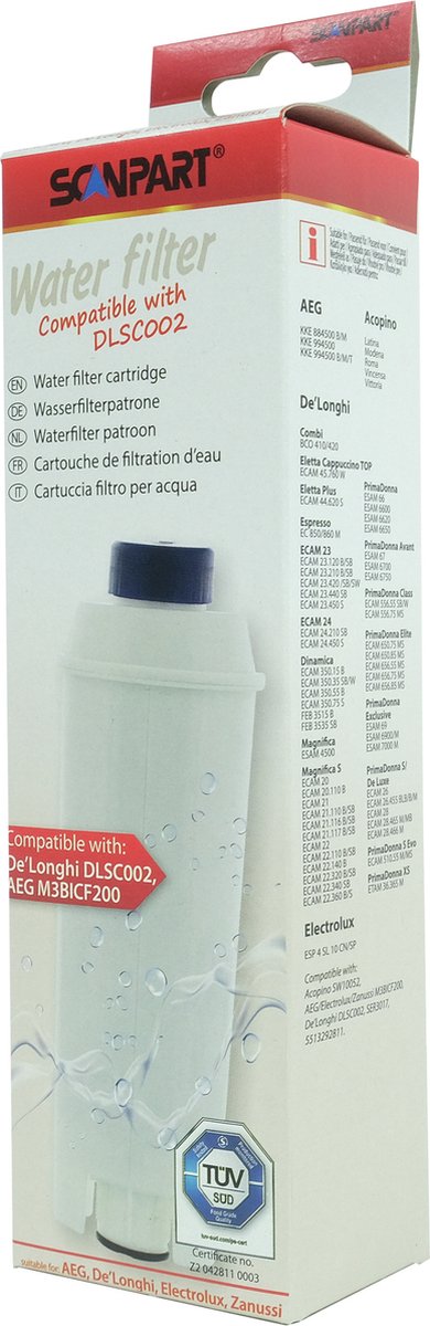 cartouche de filtre à eau DeLonghi DLSC002 1-pack